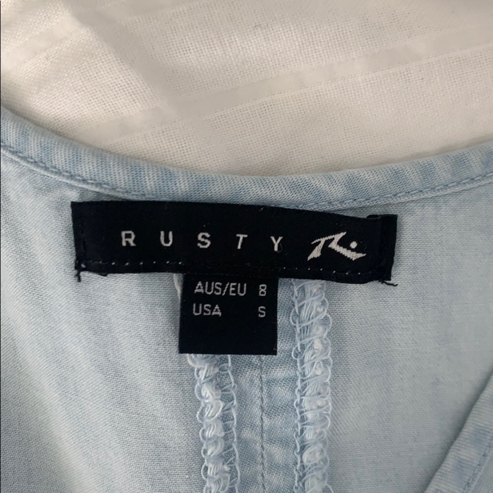 Blue V-neck Tank Top - Picture 3 of 3